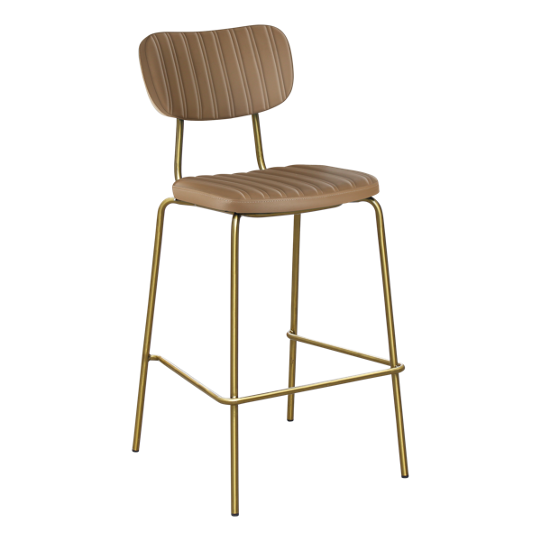Durafurn Tiramisu Barstool - Brass Frame / Upholstered