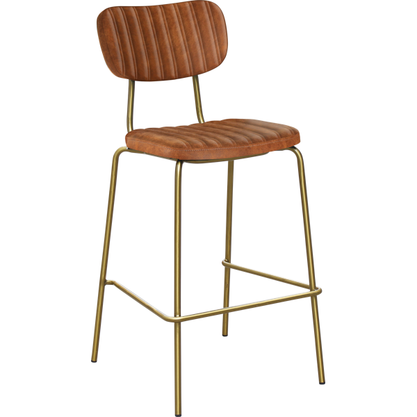 Durafurn Tiramisu Barstool - Brass Frame /  Tan Fabric