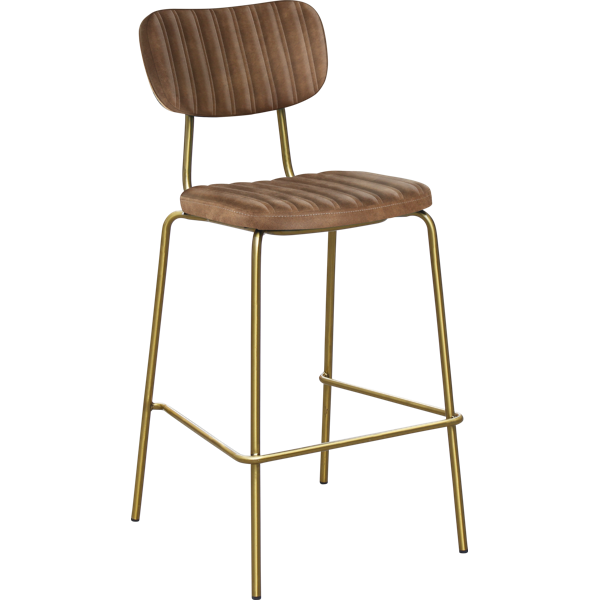 Durafurn Tiramisu Barstool - Brass Frame /  Mocha Fabric