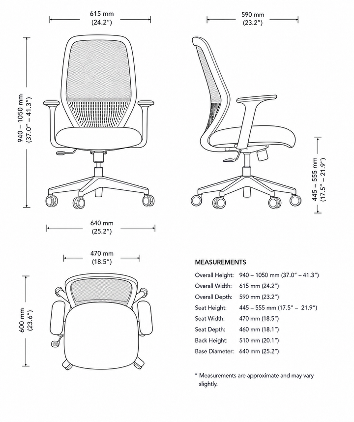 Flower Ergonomic Mesh Gaslift Office Chair Blue