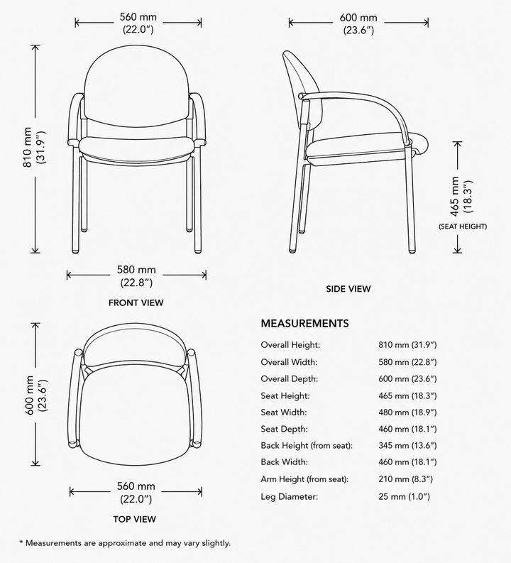 Galaxy Visitor Meeting Chair Stackable Arm Black