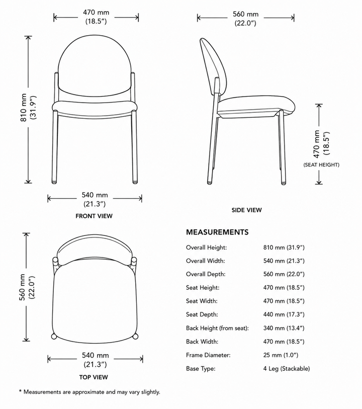 Galaxy Visitor Meeting Chair Stackable Black