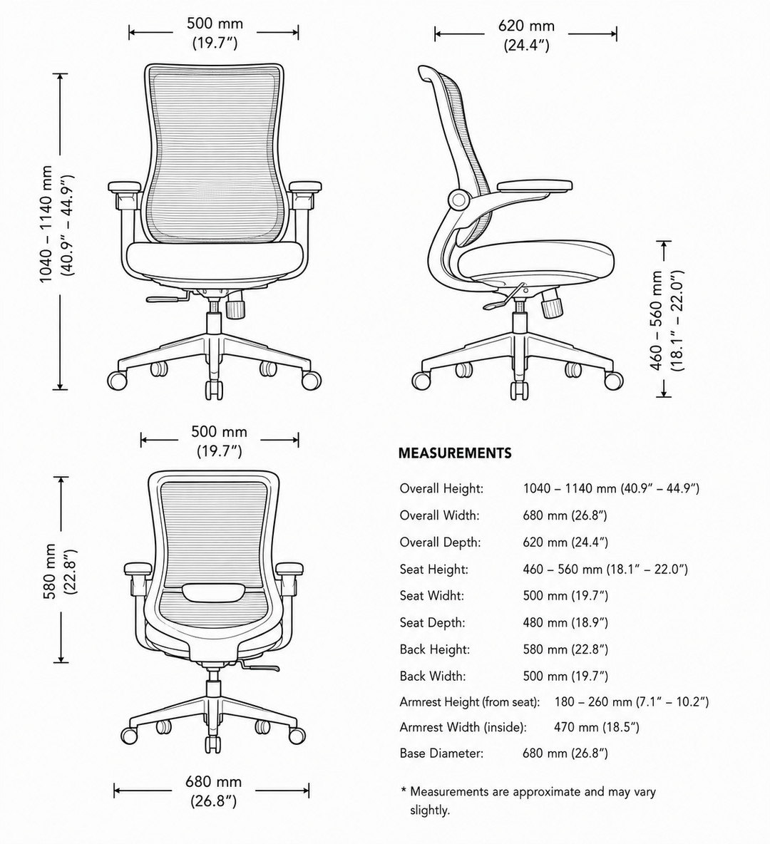 Impact Fully Ergonomic Mesh Executive Office Chair