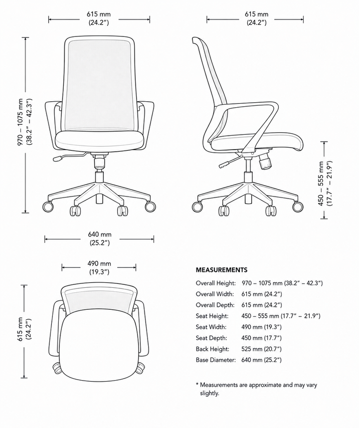 Luna Ergonomic Mesh Gaslift Office Chair White