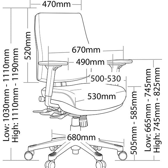 Maple Fully Ergonomic Gaslift Chair 160kg