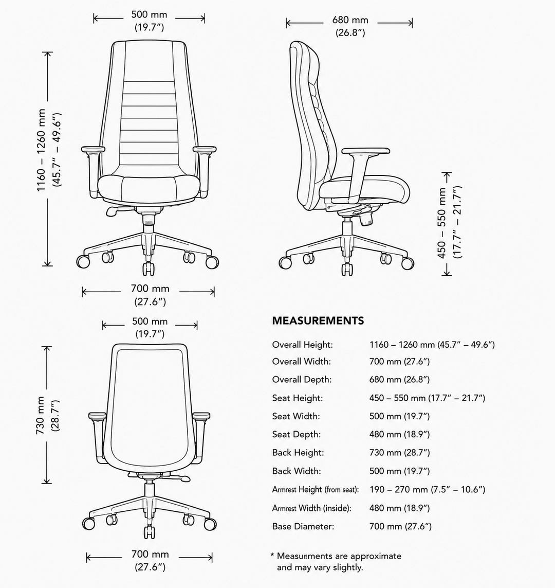Maximus Ergonomic Executive High Back Office Chair