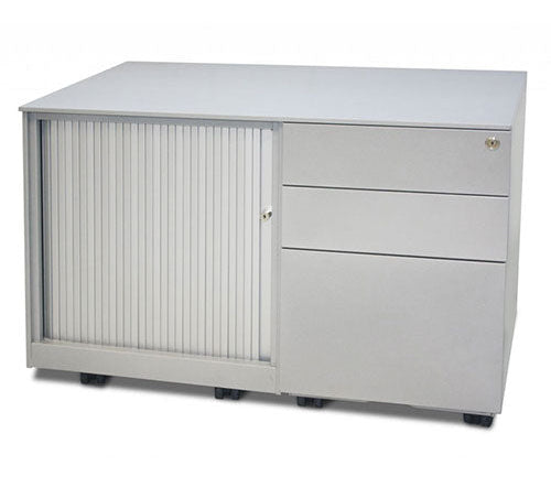 Silver Mobile Pedestal Storage Caddy