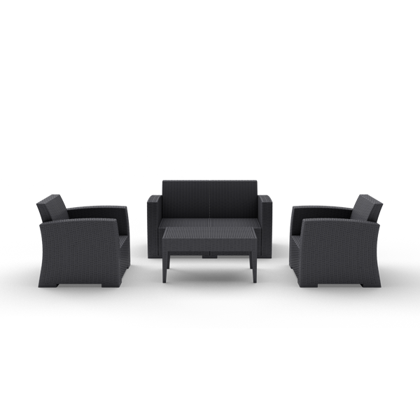Siesta Monaco Lounge Set - Anthracite - No Cushions