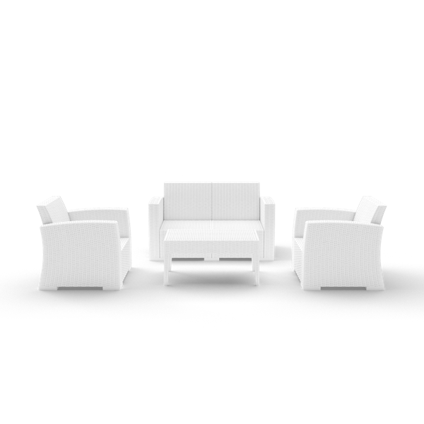 Siesta Monaco Lounge Set - White - No Cushions