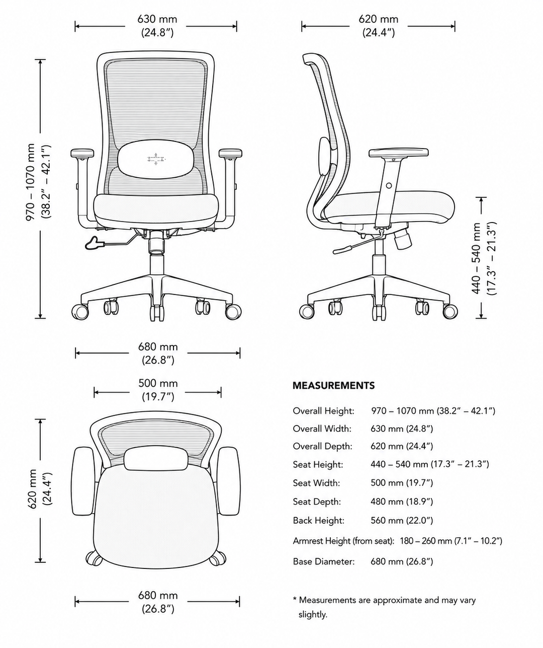 Novatex Mesh Ergonomic Gaslift Chair