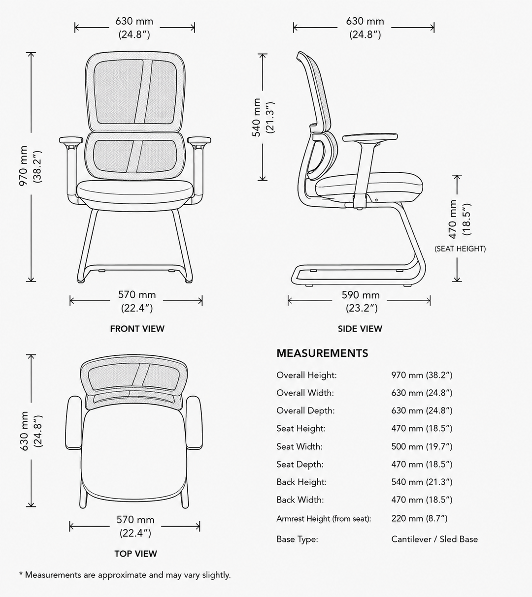 Paramount Visitor Meeting Mesh Chair Arm Black