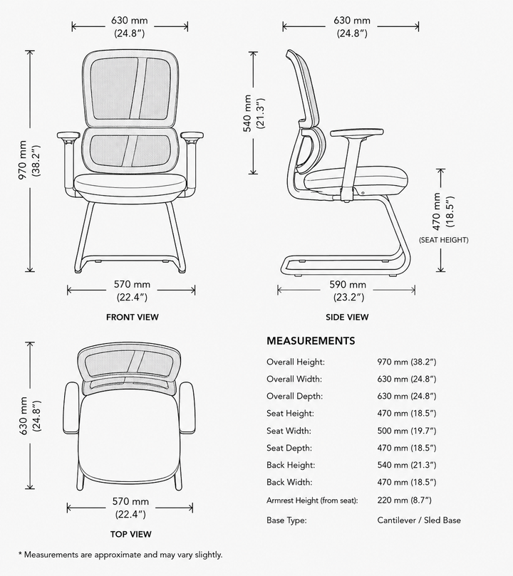 Paramount Visitor Meeting Mesh Chair Arm Black
