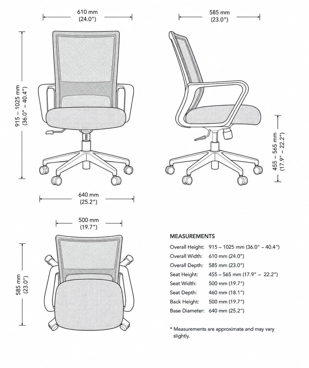 Prest Mesh Ergonomic Gaslift Chair