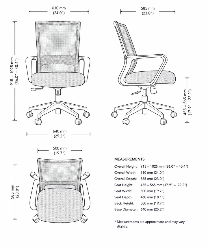 Prest Mesh Ergonomic Gaslift Chair