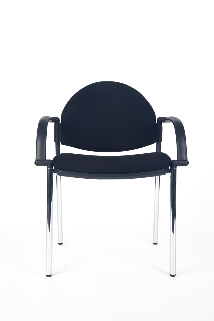 Galaxy Visitor Meeting Chair Stackable Arm Black