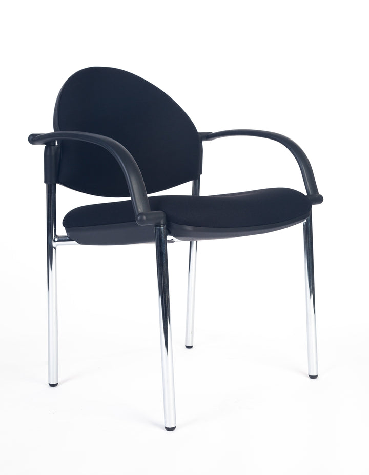 Galaxy Visitor Meeting Chair Stackable Arm Black