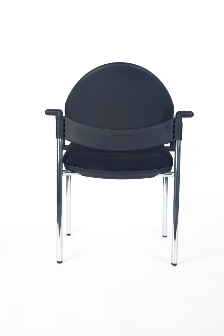 Galaxy Visitor Meeting Chair Stackable Arm Black