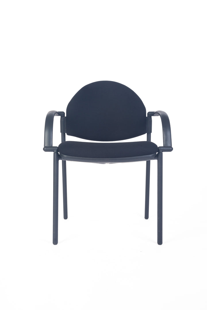 Galaxy Visitor Meeting Chair Stackable Arm Black