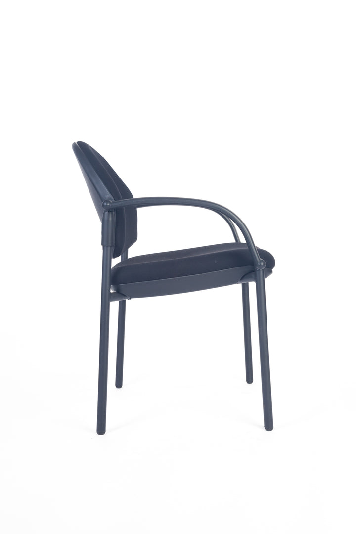 Galaxy Visitor Meeting Chair Stackable Arm Black