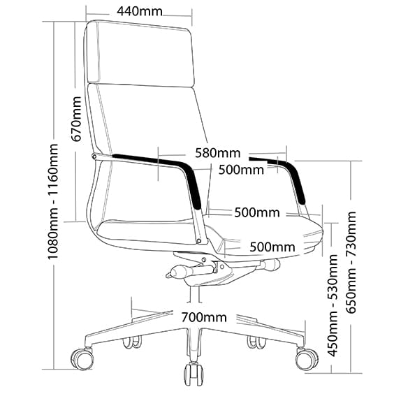 Select High Back Executive Leather Gaslift Chair