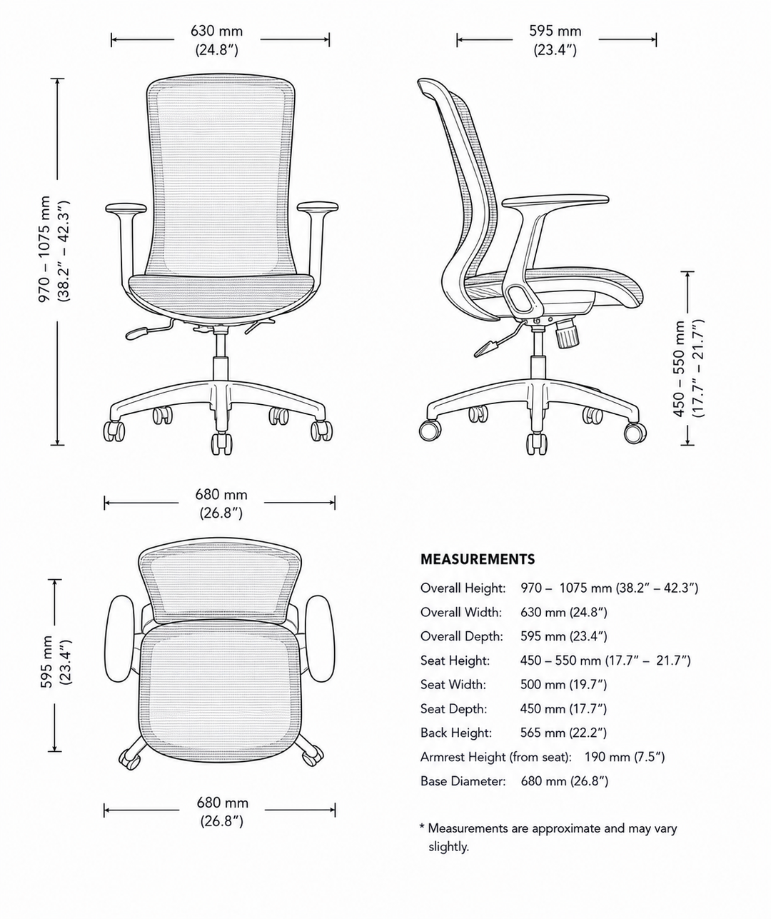 Sunny Ergonomic Mesh Gaslift Office Chair