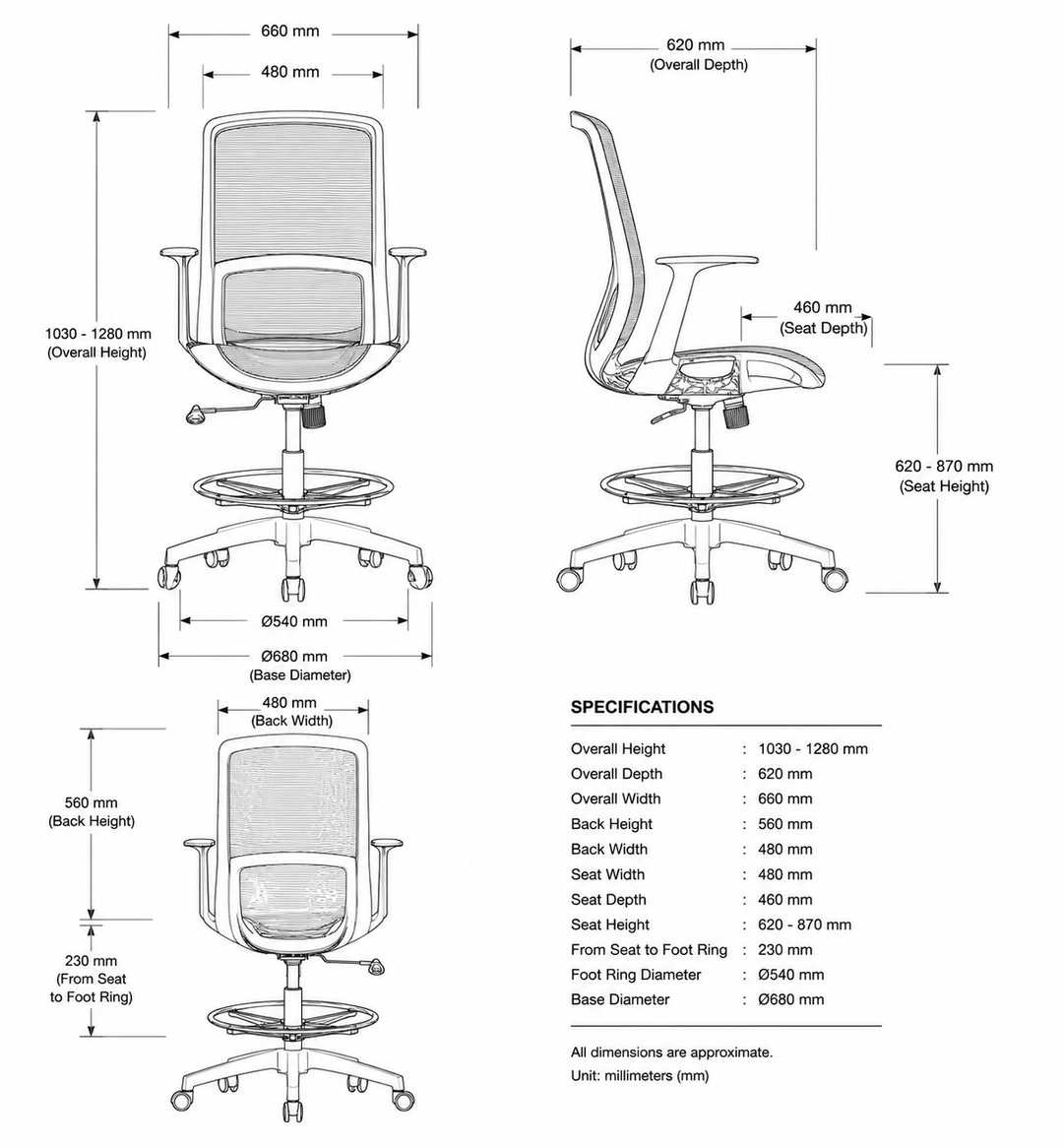 Sunny Drafting Office Chair