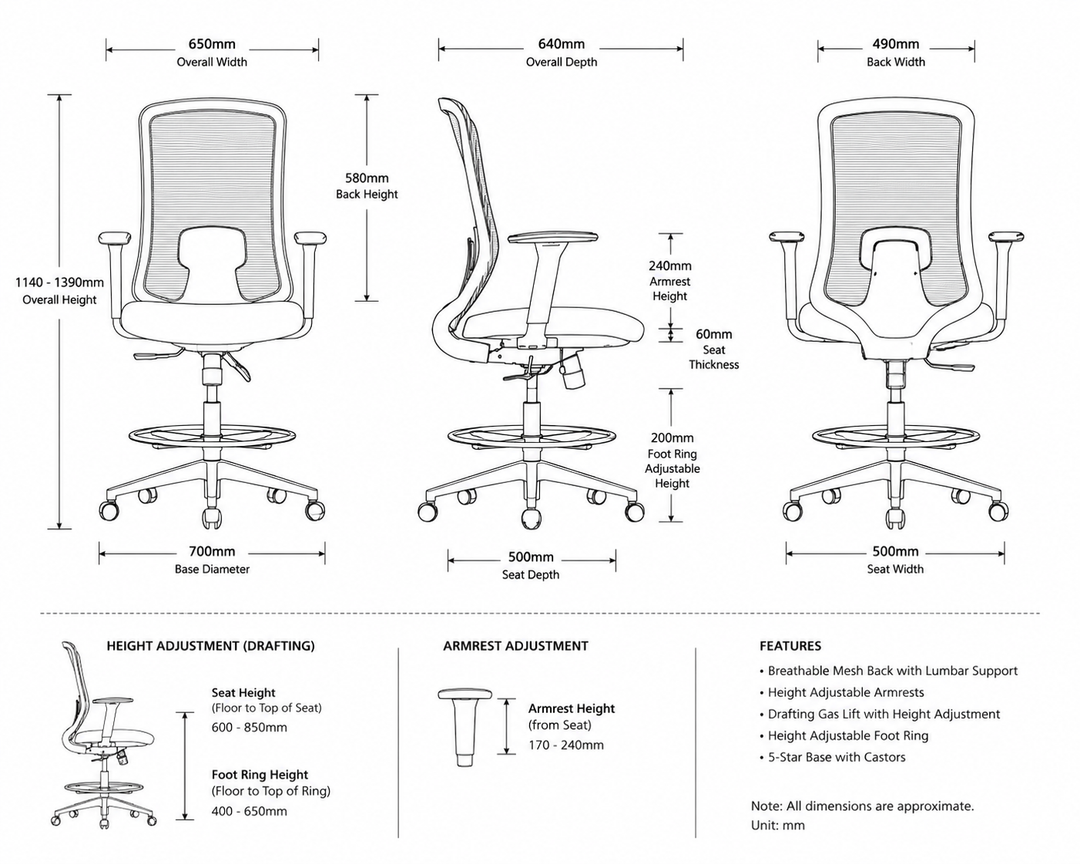 Tara Drafting Office Chair