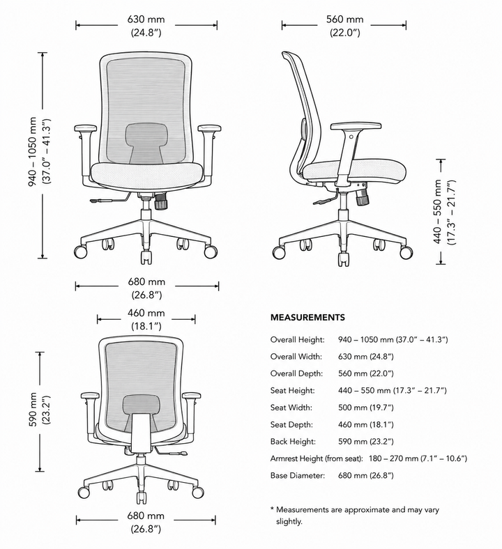 Tara Mesh Ergonomic Gaslift Chair