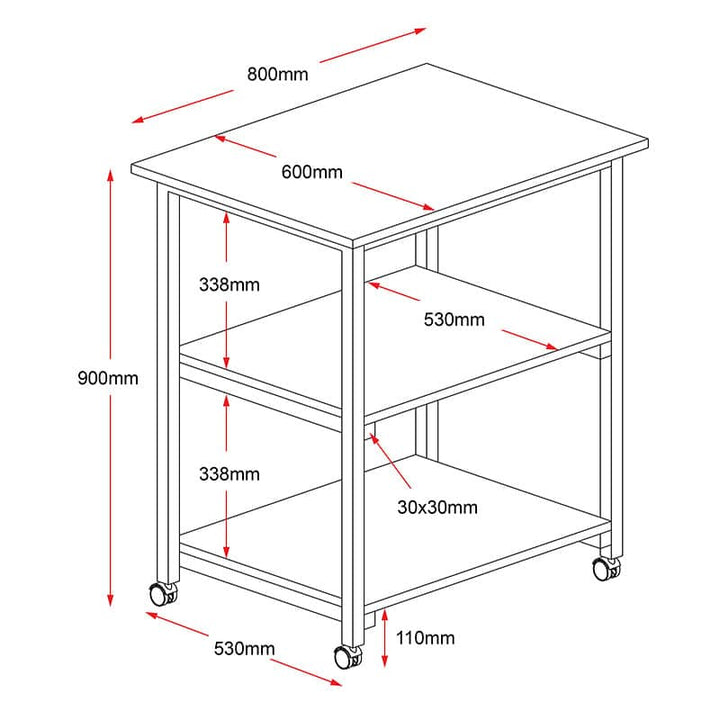 Utility 3 Tier Trolley