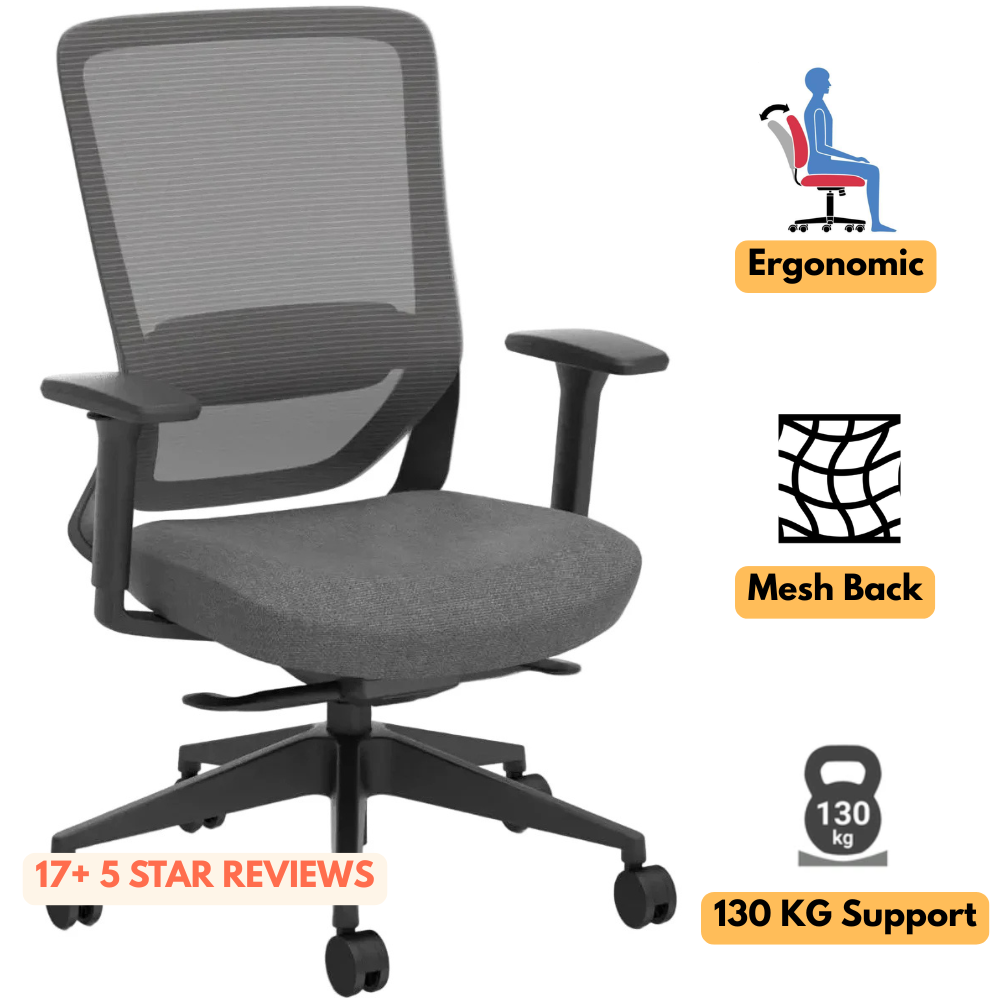 Ella Black Mesh Ergonomic Gaslift Chair