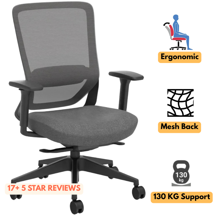Ella Black Mesh Ergonomic Gaslift Chair