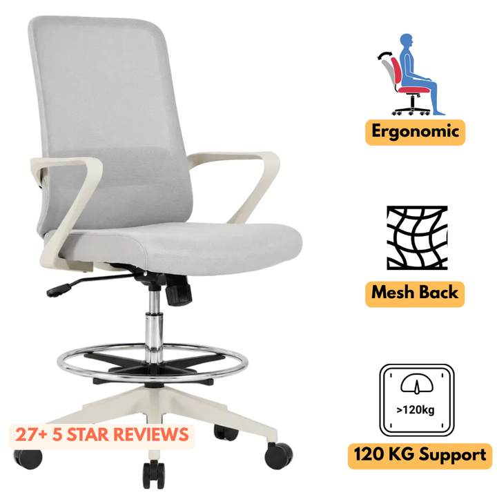 Luna Drafting Office Chair White