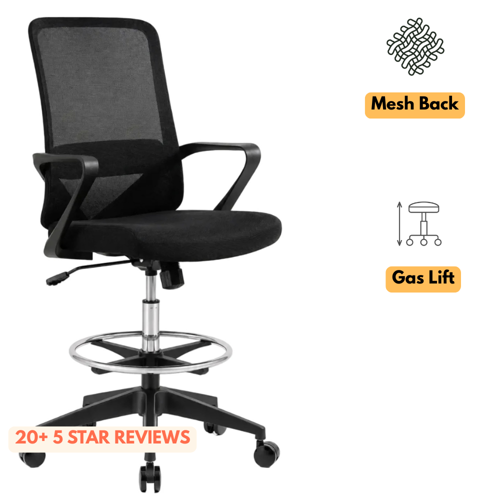 Luna Drafting Office Chair Black