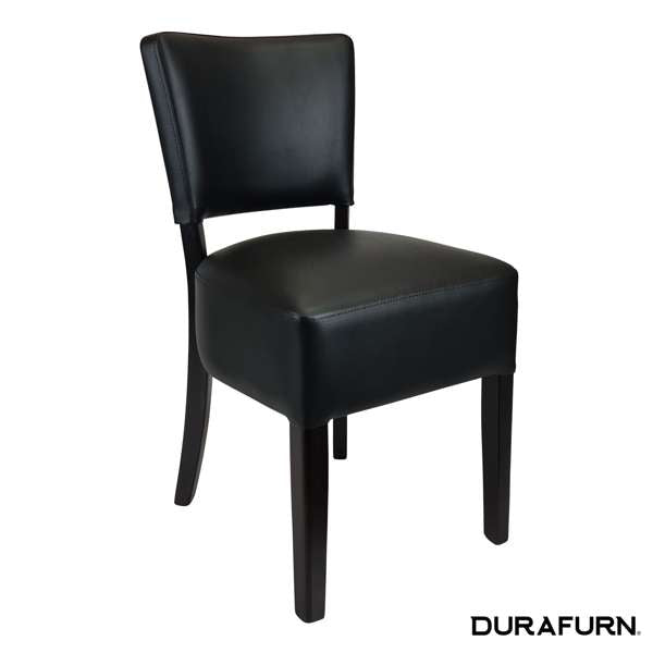 Durafurn Memphis Club Chair - Black Dolaro Vinyl Seat and Backrest - Wenge Frame