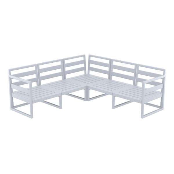 Siesta Mykonos Lounge Corner - Silver Grey - No cushions