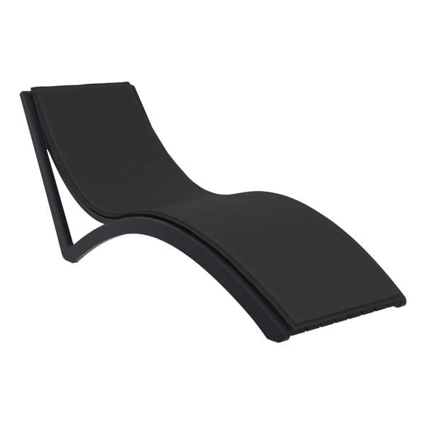 Siesta Slim Sun Lounger - Black with Black Cushion