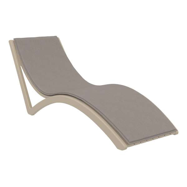 Siesta Slim Sun Lounger - Taupe with Light Brown Cushion