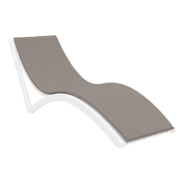 Siesta Slim Sun Lounger - White with Light Brown Cushion