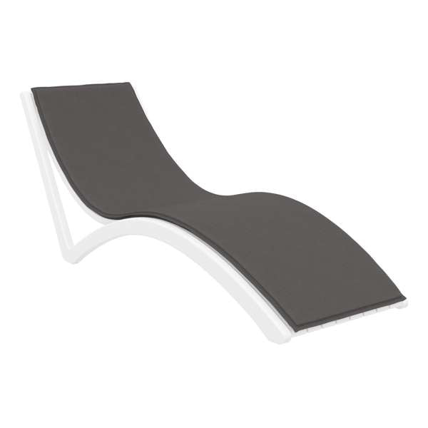 Siesta Slim Sun Lounger - White with Dark Grey Cushion