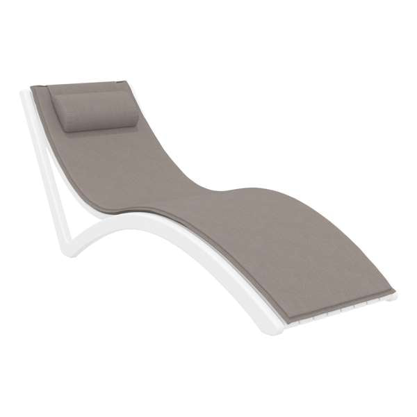 Siesta Slim Sun Lounger - White with Light Brown Cushion and Pillow