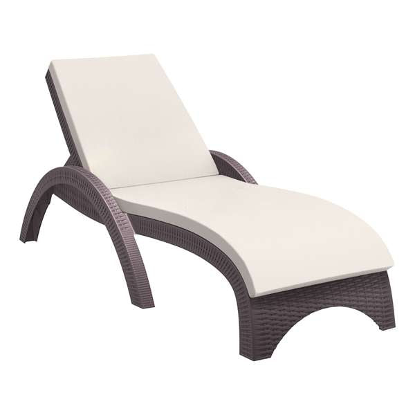 Siesta Fiji Sun Lounger - Chocolate with Beige Cushion