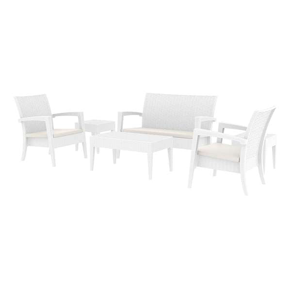 Siesta Miami (Tequila) Lounge Set - White with cushions