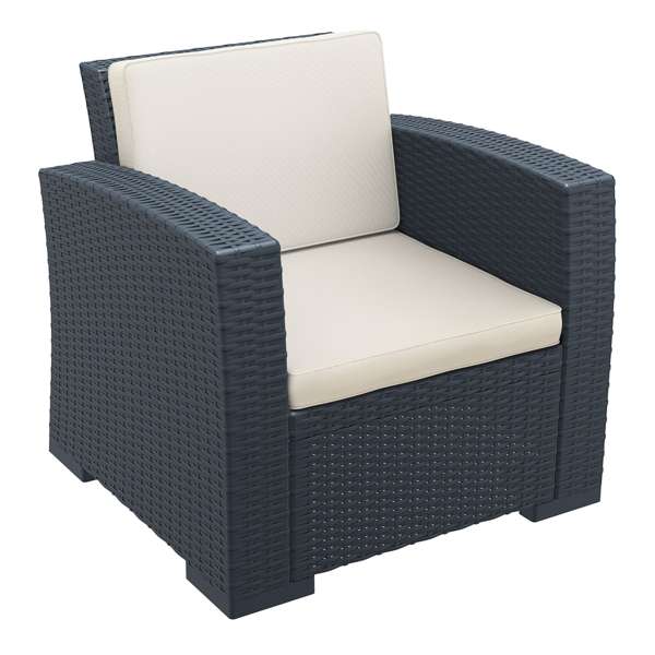 Siesta Monaco Lounge Arm Chair - Anthracite with cushion