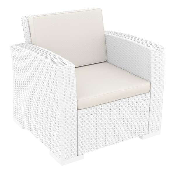 Siesta Monaco Lounge Arm Chair - White with cushion