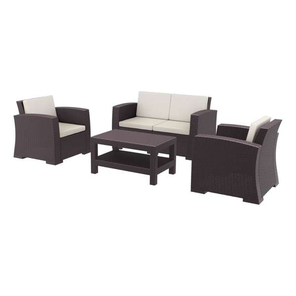 Siesta Monaco Lounge Set - Chocolate with cushions