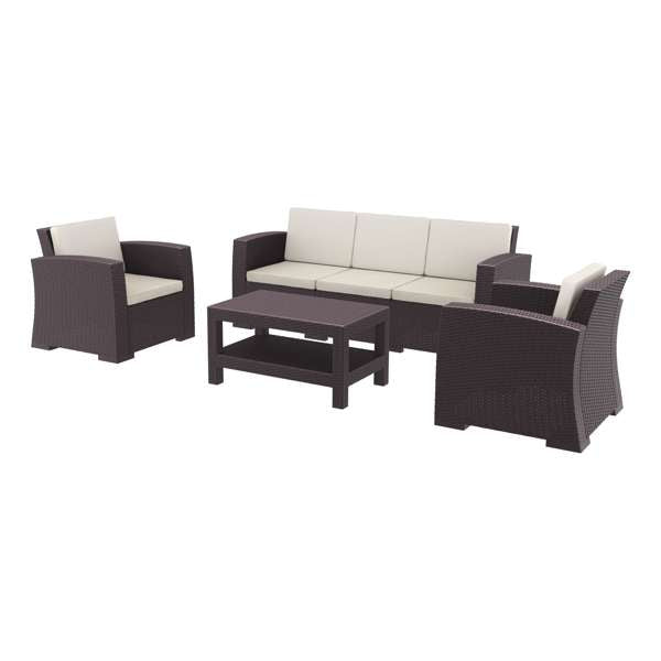 Siesta Monaco Lounge Set XL - Chocolate with cushions