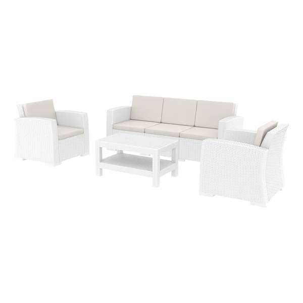 Siesta Monaco Lounge Set XL - White with cushions