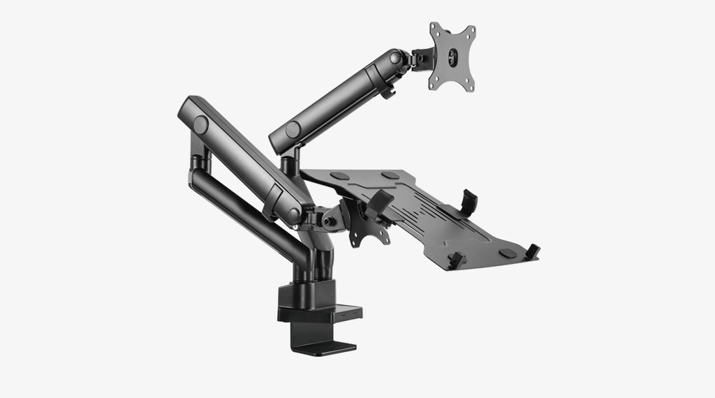 Ergo Black Gas Spring Dual Monitor Arm/Lap Top Provision